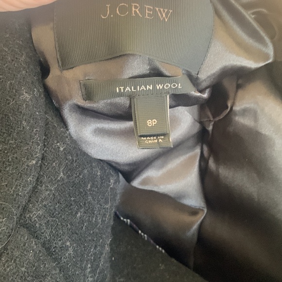 EUC jcrew 8/8P black Cocoon coat Italian stadium-cloth wool - Picture 7 of 15